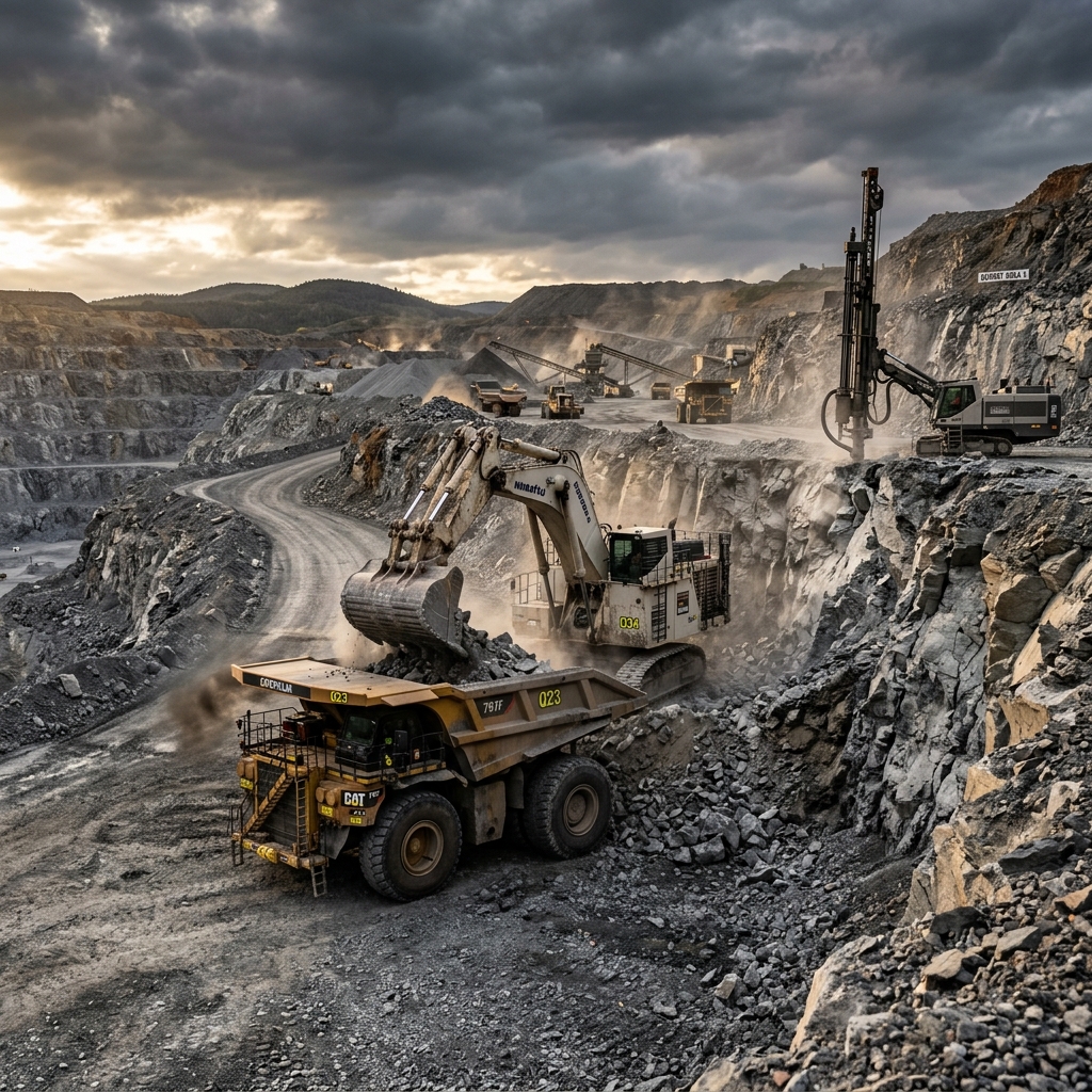 Heavy machinery in quarry